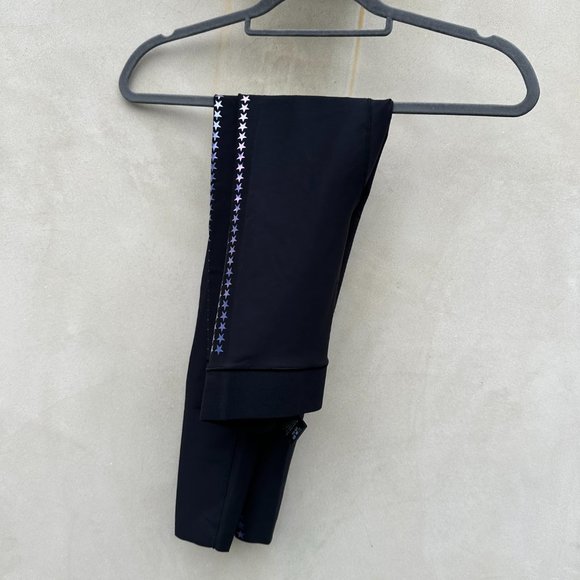 Ultracor Athluxury Ultra High Rise Banded Leggings Black Blue Ombre Stars Sz XS - Picture 7 of 8